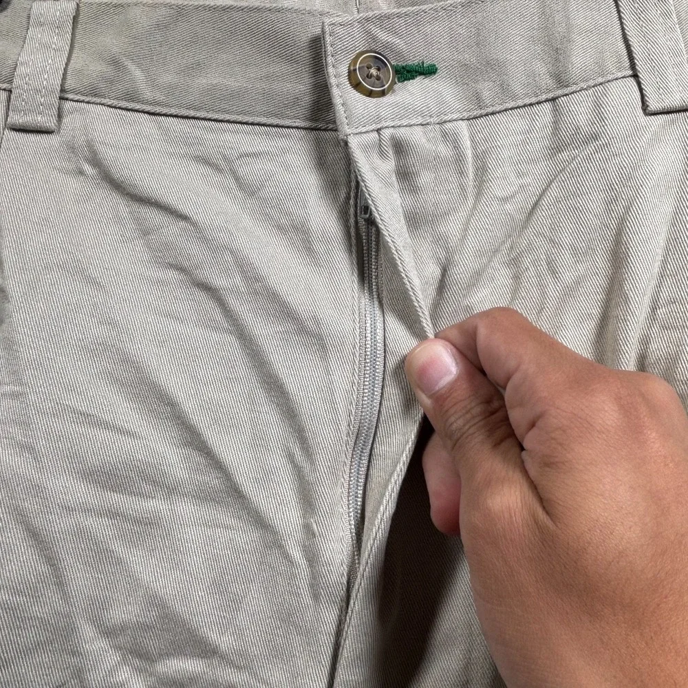 Tommy Hilfiger Khakis Pants Men's 38x34 Gray Straight Pleated Workwear Utility
